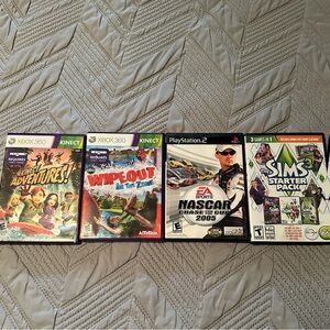 4 Video Games : 3 X Box 360 and 1 PlayStation